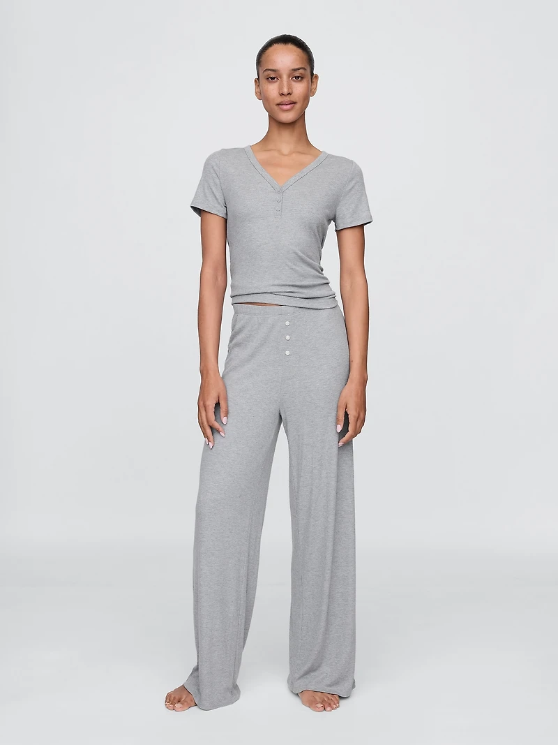 Mini Rib Henley PJ Top