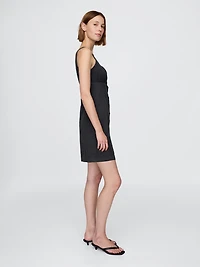 Shirred Button-Front Dress
