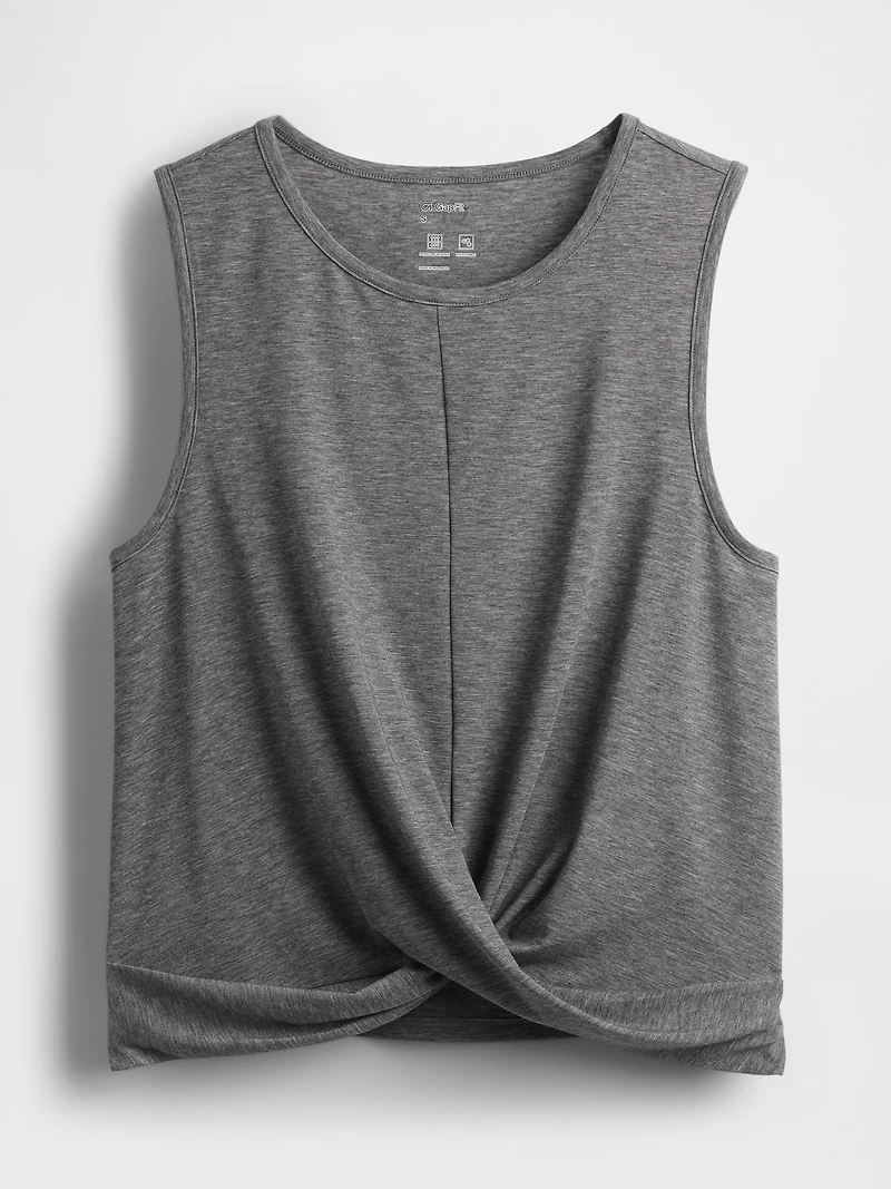 GapFit Breathe Twist-Front Tank Top