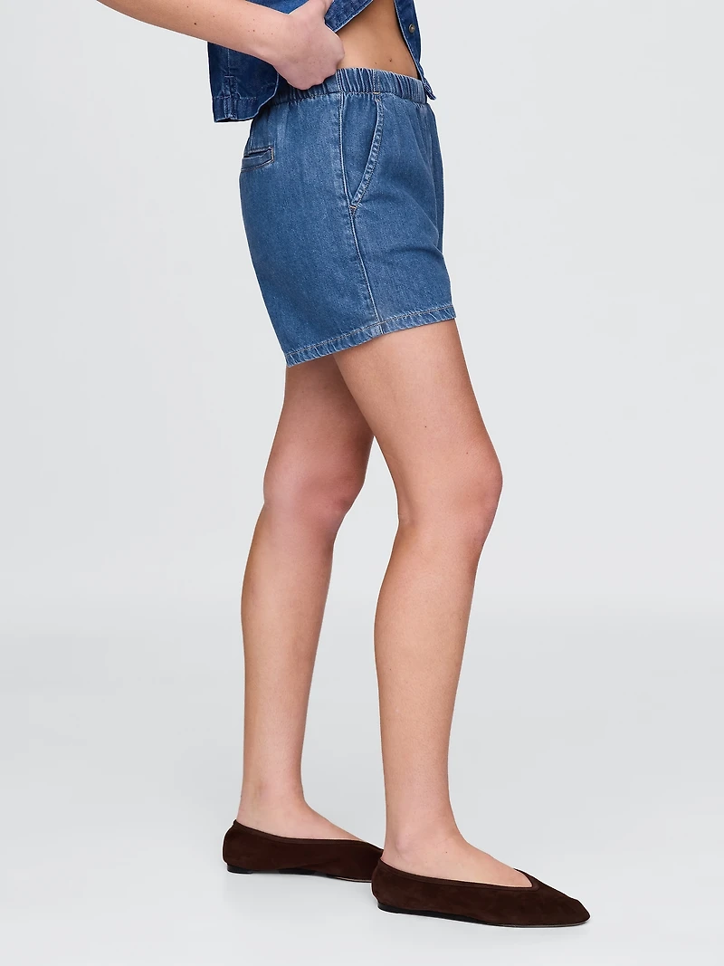 Mid Rise UltraSoft Denim Easy Boxer Shorts