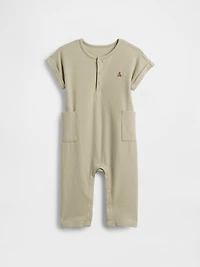 Baby Seersucker Henley Footless One-Piece