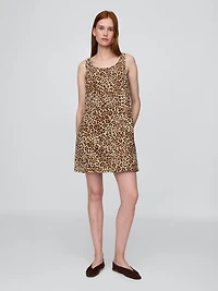 UltraSoft Leopard Denim Mini Dress