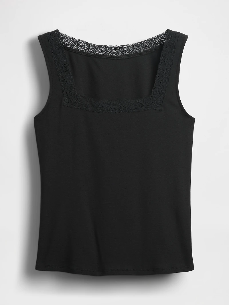 Lace-Trim Tank Top