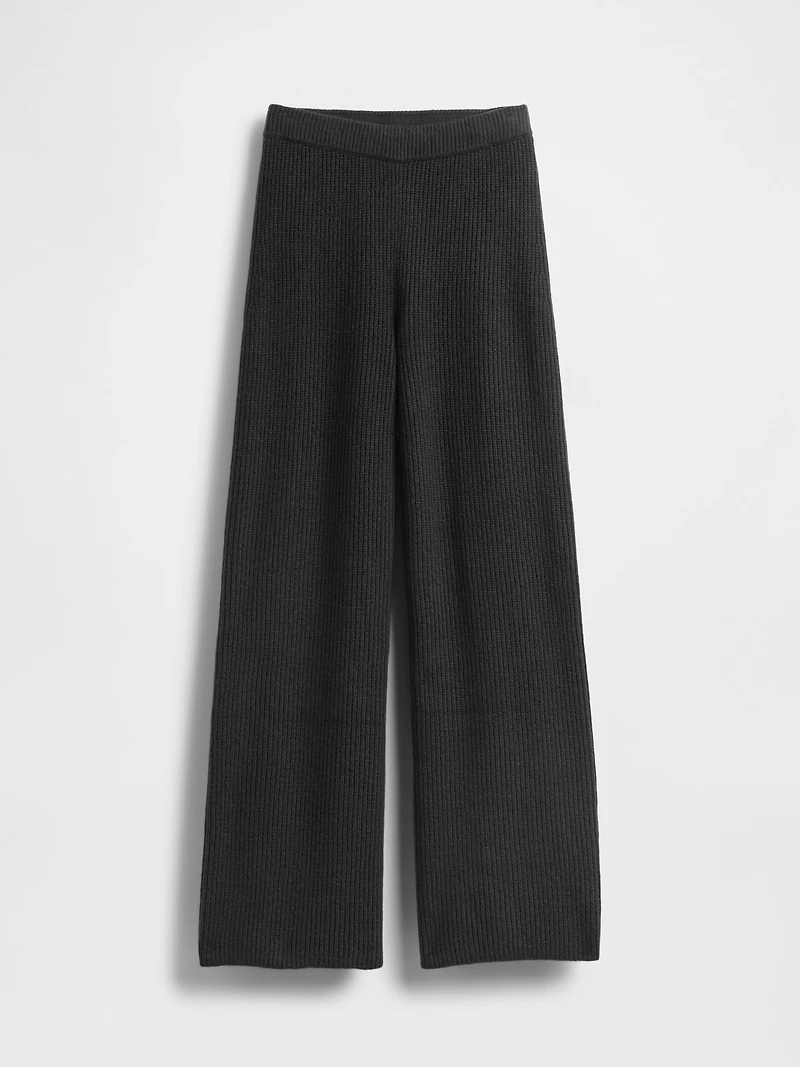 CashSoft Shaker-Stitch Sweater Pants