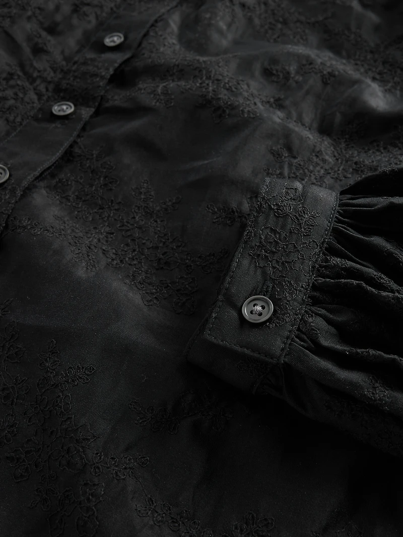 Sheer Voile Floral Shirt