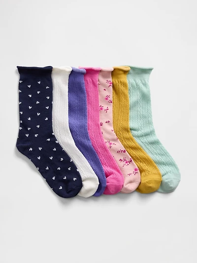Kids Pointelle Crew Socks