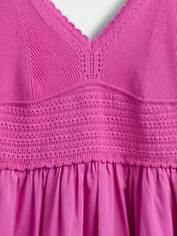 Crochet Mixed Media Mini Dress