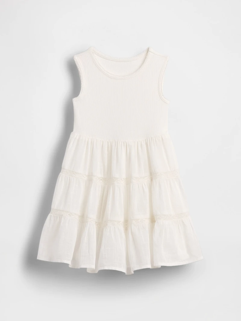 Baby & Toddler Lace-Trim Mixed Media Dress