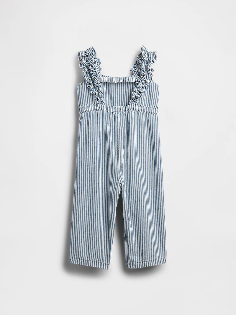 Baby & Toddler Denim Stripe Ruffle Jumpsuit
