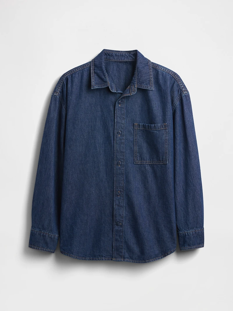 Kids Denim Oversized Shirt