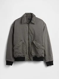 Washed Twill Bomber Jacket