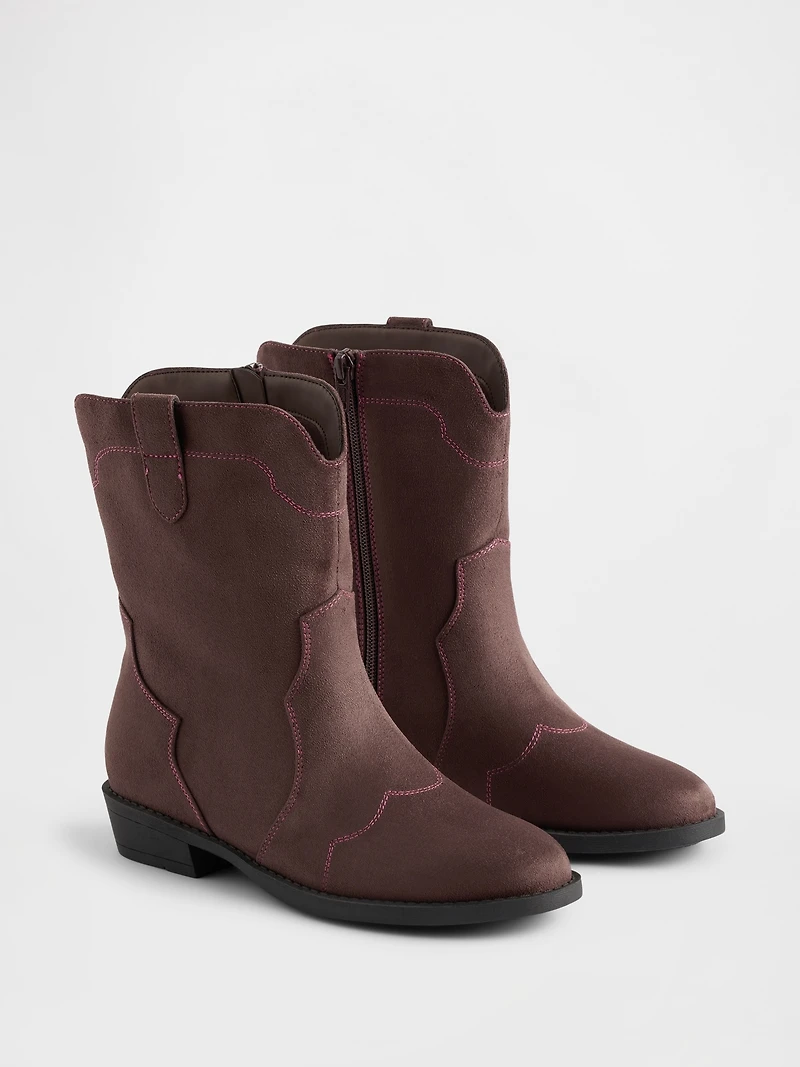Kids Vegan Leather Western Boots
