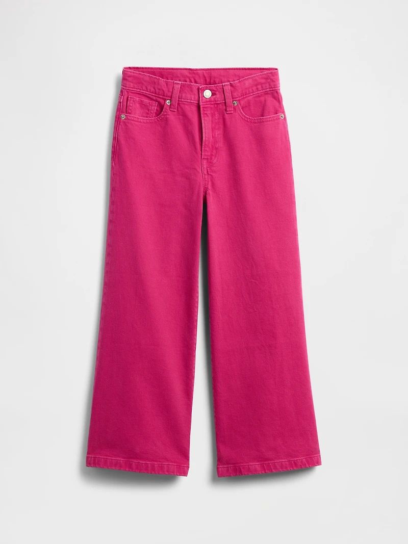 Kids High Rise Stride Wide-Leg Ankle Jeans