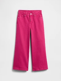 Kids High Rise Stride Wide-Leg Ankle Jeans