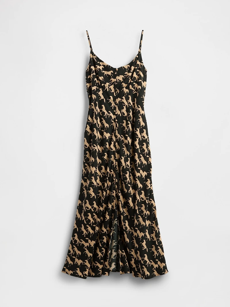 Button-Front Cami Maxi Dress