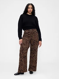 High Rise Corduroy Stride Wide-Leg Jeans
