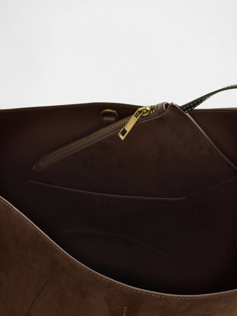 Vegan Suede Bucket Bag