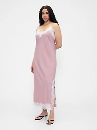 Lace-Trim Maxi Slip Dress