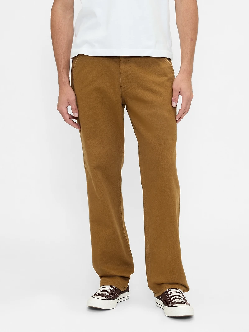 Relaxed Straight Utility Khakis