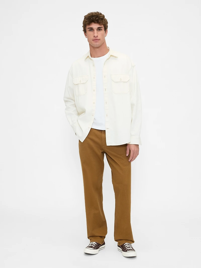 Relaxed Straight Utility Khakis