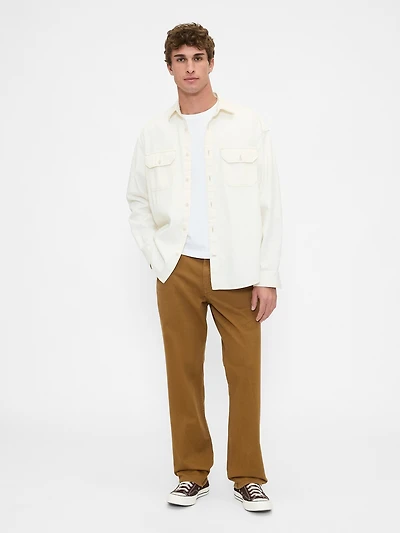 Relaxed Straight Utility Khakis