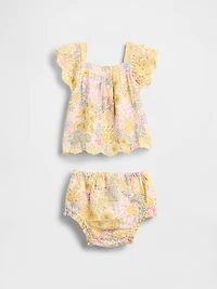 Baby Cotton Gauze Floral Outfit Set