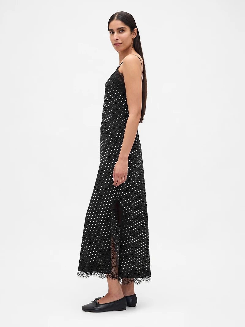 Lace-Trim Maxi Slip Dress