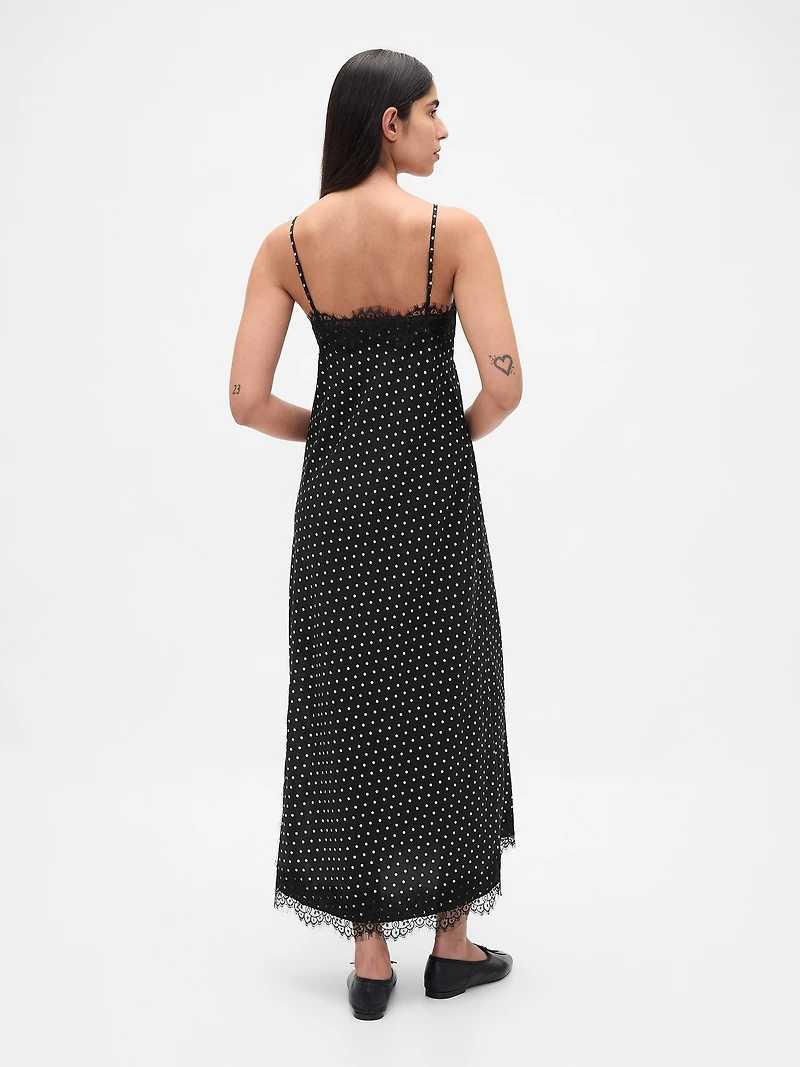 Lace-Trim Maxi Slip Dress