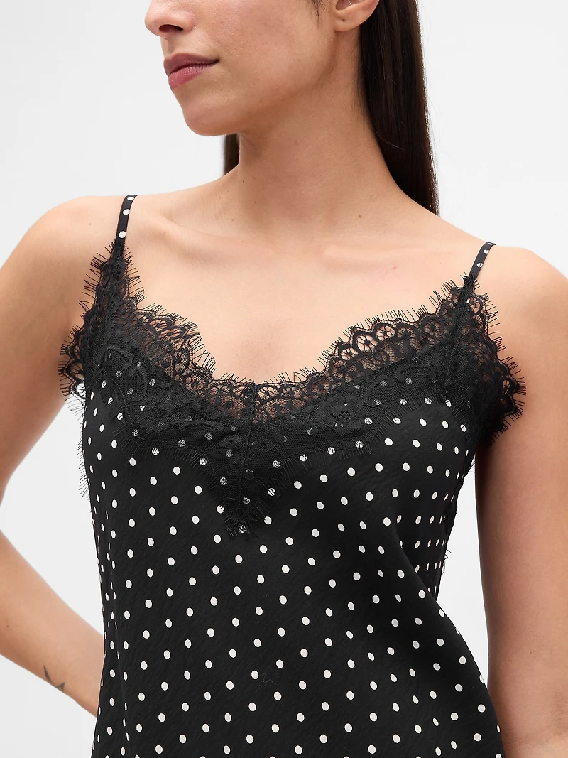 Lace-Trim Maxi Slip Dress