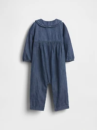 Baby Denim Collared One-Piece