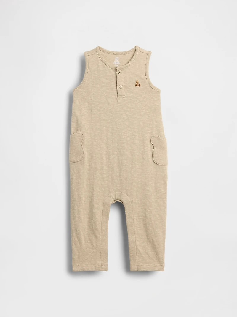 Baby Organic Cotton Bear Pocket One-Piece