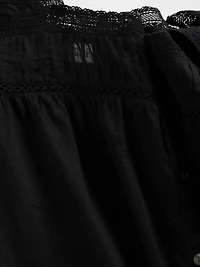 Lace-Trim Square-Neck Top