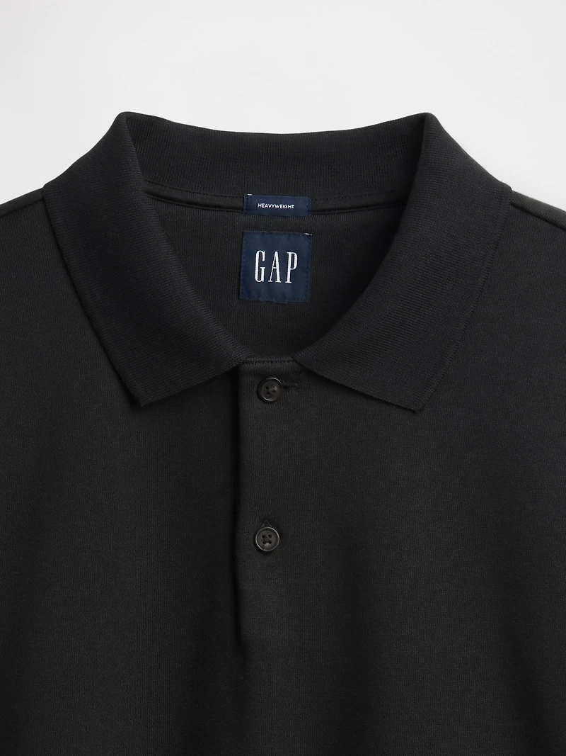 Heavyweight Oversized Polo Shirt Sweatshirt