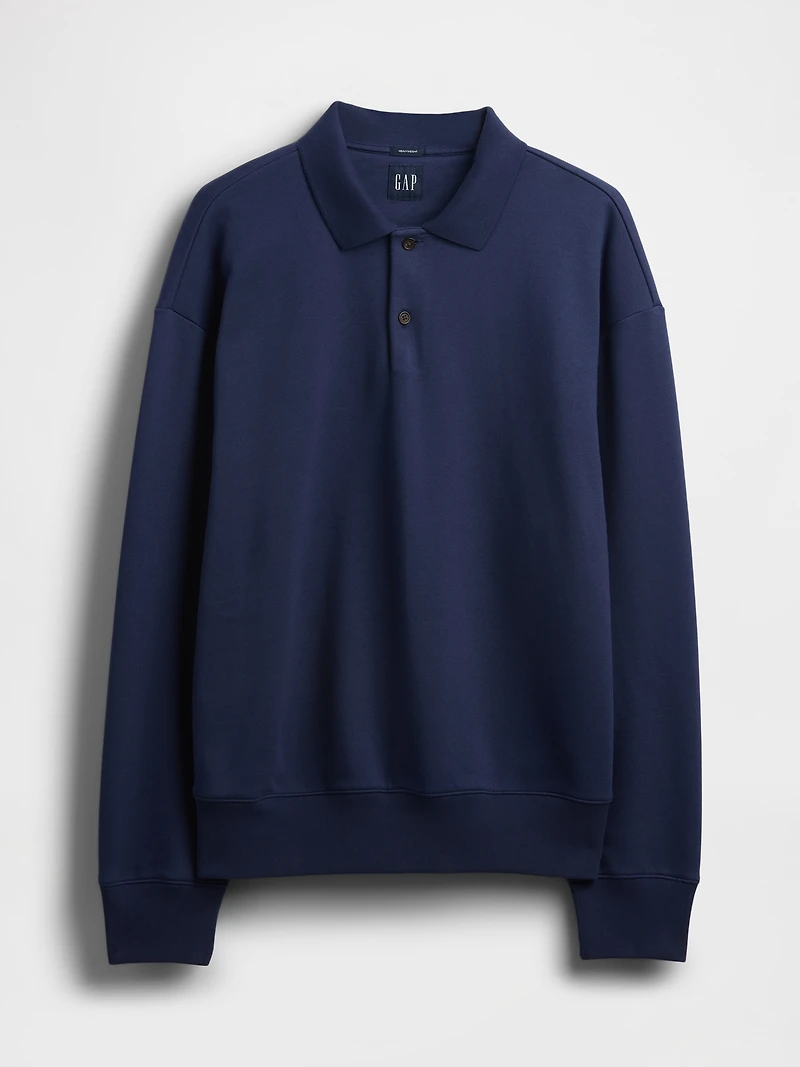 Heavyweight Oversized Polo Shirt Sweatshirt