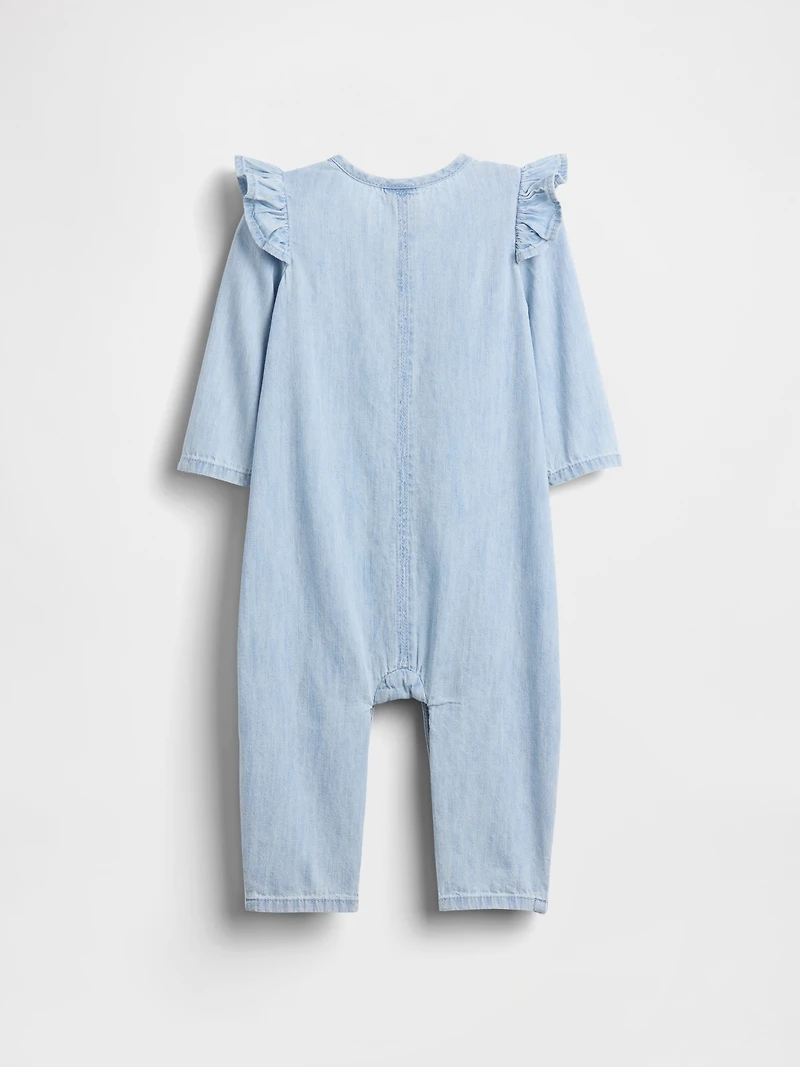 Baby Denim Heart Pocket One-Piece