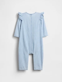 Baby Denim Heart Pocket One-Piece