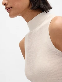 Sheer Rib Mockneck Tank Top