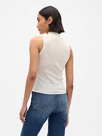Sheer Rib Mockneck Tank Top