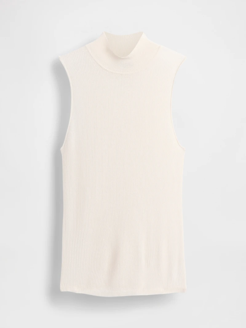 Sheer Rib Mockneck Tank Top