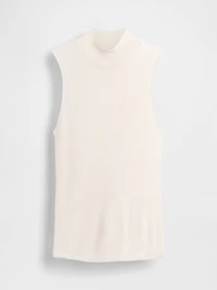 Sheer Rib Mockneck Tank Top