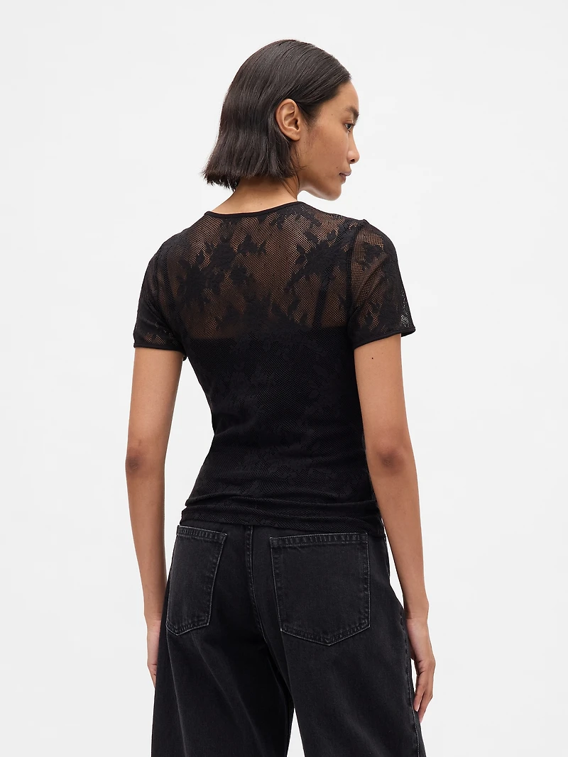Floral Lace Mesh Top