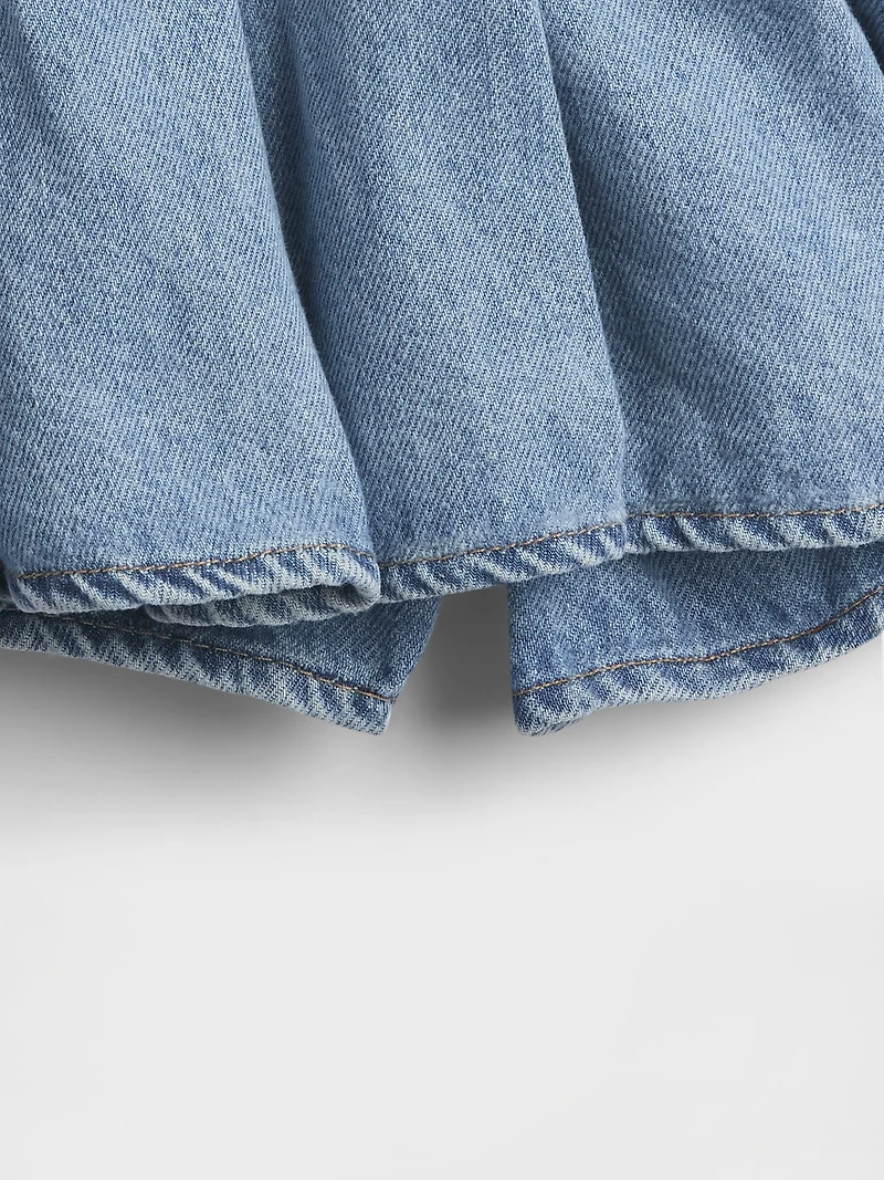 Baby & Toddler Pleated Denim Skort