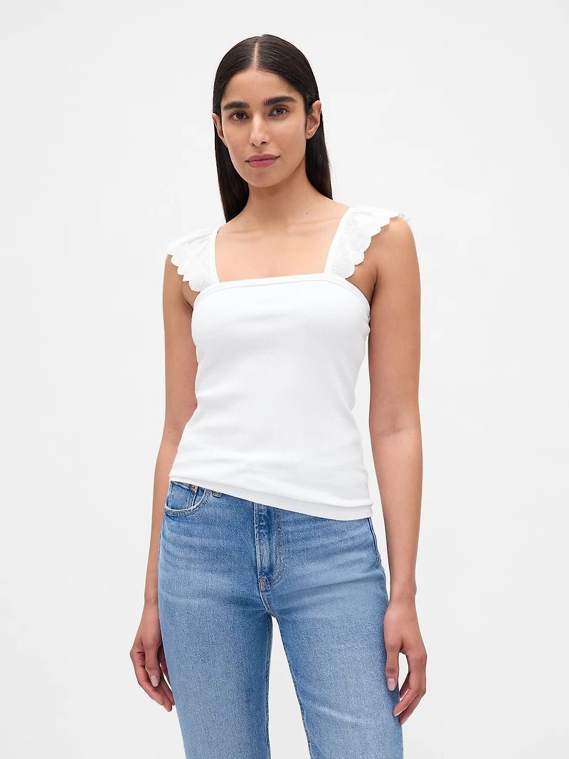 Modern Rib Flutter Tank Top