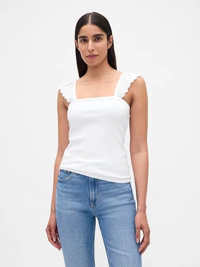 Modern Rib Flutter Tank Top