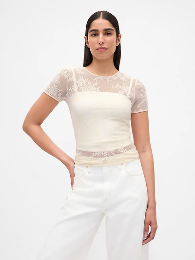 Floral Lace Mesh Top