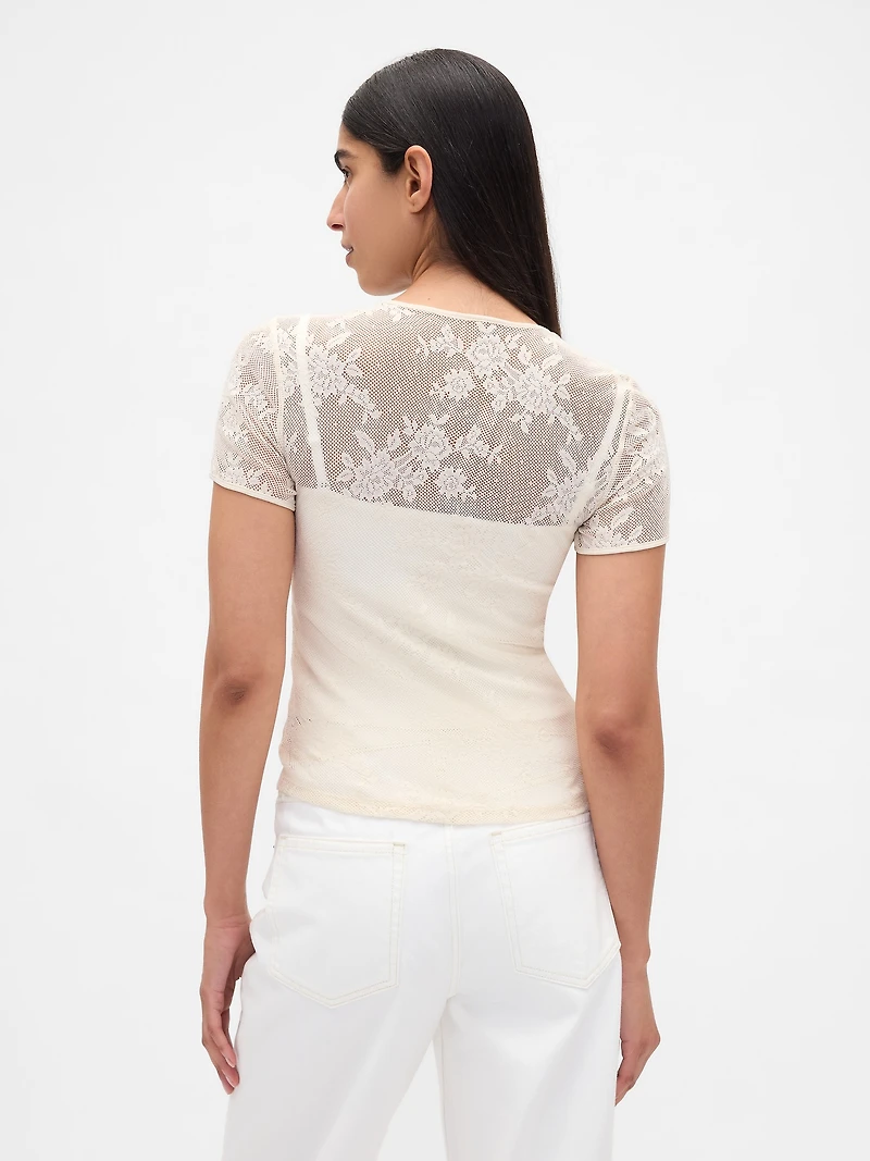 Floral Lace Mesh Top