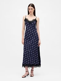 Lace-Trim Maxi Slip Dress