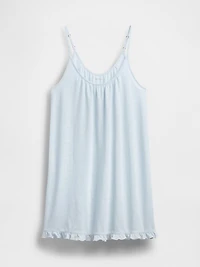 Linen-Blend Ruffle PJ Dress