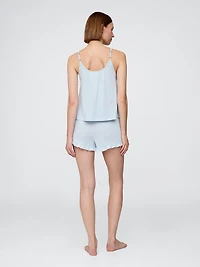 Linen-Blend Ruffle PJ Shorts