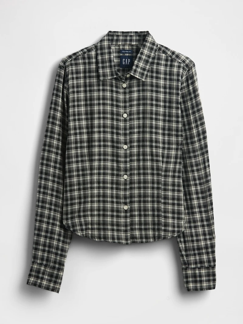 Flannel Fitted Plaid Shirt